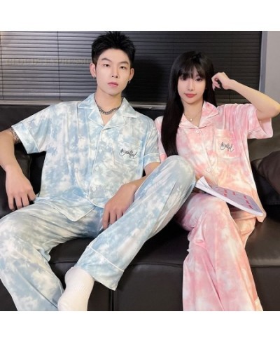 Spring Summer ICY Feelling Cartoon PJ Couple Pajama Sets Pyjamas Matching Sleep Loungewear Sleepwear Suits Pajamas for Lovers...