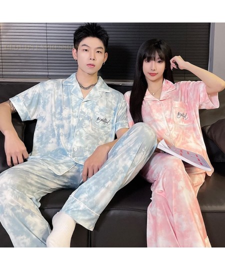 Spring Summer ICY Feelling Cartoon PJ Couple Pajama Sets Pyjamas Matching Sleep Loungewear Sleepwear Suits Pajamas for Lovers...