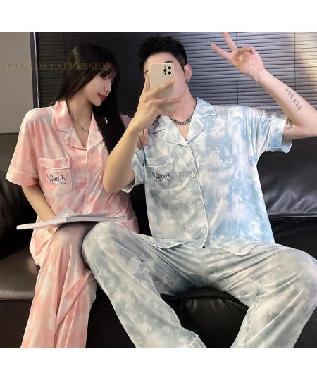 Spring Summer ICY Feelling Cartoon PJ Couple Pajama Sets Pyjamas Matching Sleep Loungewear Sleepwear Suits Pajamas for Lovers...