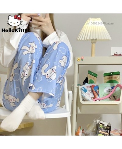 Cartoon Cute Pajamas Pants Women Casual Homewear Loose Soft Thin Trousers Y2k Korean Clothes Wide Leg Pants $29.66 - Pants & ...