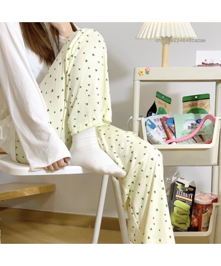 Cartoon Cute Pajamas Pants Women Casual Homewear Loose Soft Thin Trousers Y2k Korean Clothes Wide Leg Pants $29.66 - Pants & ...