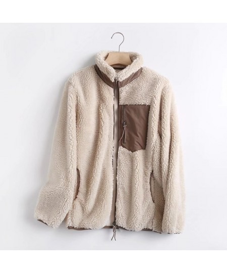 Female clothing Windproof Fleece Jacket Long Sleeve Warm fur coat women Winter Women's clothing $63.36 - Jackets & Coats