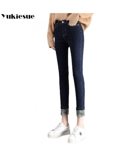 2022 new Winter Korean stytle Warm Women Thicken slim Denim Pants Fleece Stretch Tight Jeans leisure For Women Velvet Trouser...