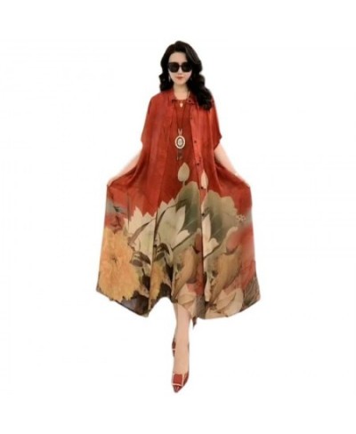 Oversize 5XL Dresses Female Two-Piece Suit 2023 New Spring Summer Dress Female Fashion Elegant Loose Print Mother Suit Dresse...