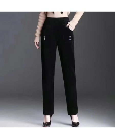 Mom Velvet Straight Ankle-length Pants Women Casual Big Size 5xl Baggy Pantalones High Waist Chic Harem Sweatpants Loose $32....