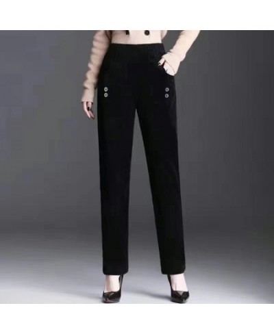 Mom Velvet Straight Ankle-length Pants Women Casual Big Size 5xl Baggy Pantalones High Waist Chic Harem Sweatpants Loose $32....