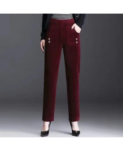 Mom Velvet Straight Ankle-length Pants Women Casual Big Size 5xl Baggy Pantalones High Waist Chic Harem Sweatpants Loose $32....