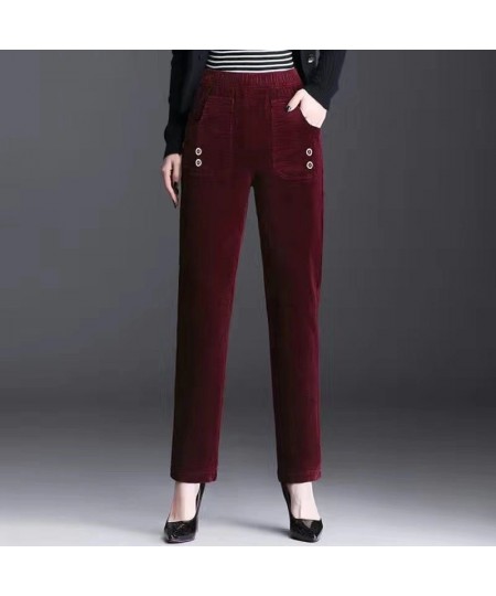 Mom Velvet Straight Ankle-length Pants Women Casual Big Size 5xl Baggy Pantalones High Waist Chic Harem Sweatpants Loose $32....