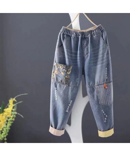 Women Casual Boyfriend Jeans 2022 Fashion Vintage Style Streetwear All-match Loose Female Denim Harem Pants D224 $50.05 - Jeans