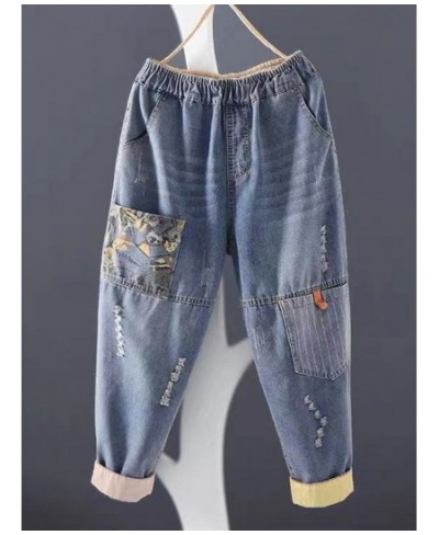 Women Casual Boyfriend Jeans 2022 Fashion Vintage Style Streetwear All-match Loose Female Denim Harem Pants D224 $50.05 - Jeans