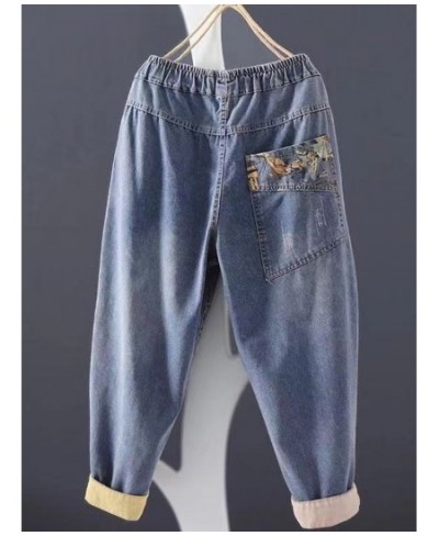 Women Casual Boyfriend Jeans 2022 Fashion Vintage Style Streetwear All-match Loose Female Denim Harem Pants D224 $50.05 - Jeans