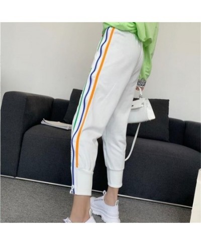 Joggers Women Elastic High Waist Harem Pants Streetwear Sweatpants for Women Casual Harajuku Rainbow Side Stripe Zipper Pants...