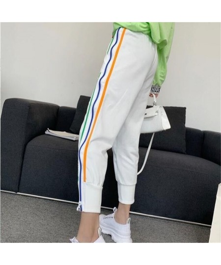 Joggers Women Elastic High Waist Harem Pants Streetwear Sweatpants for Women Casual Harajuku Rainbow Side Stripe Zipper Pants...