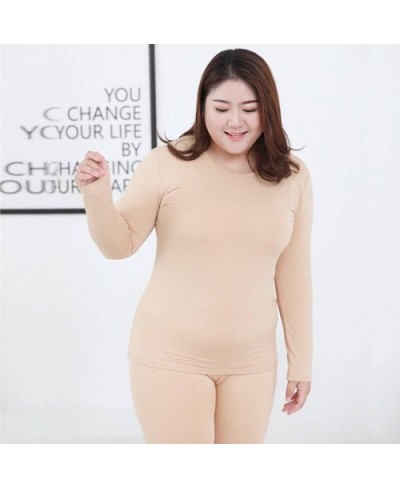 Thermal Underwear Suit Women Clothing Autumn Women Long Johns Solid Warm Winter Girls Underwear 3XL 4XL 5XL 90KG Wear $25.61 ...