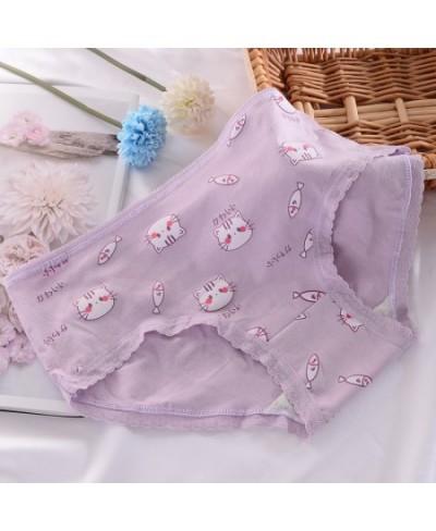 1 Pcs/Lot Breathable Girls Panties Pure Cotton Comfortable Children Underwear Cute Cat Cartoon Kids Triangle Panty Girl Brief...