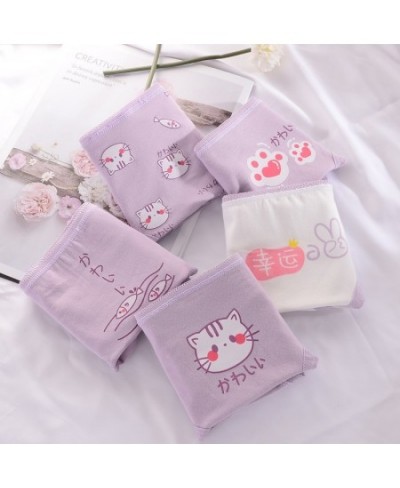 1 Pcs/Lot Breathable Girls Panties Pure Cotton Comfortable Children Underwear Cute Cat Cartoon Kids Triangle Panty Girl Brief...