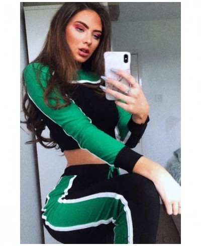 Autumn Spring Women Two Pieces Casual Tracksuit Side-striped Crop Tops Ankle-length Pants Sportwear Set NEW S-XL $32.00 - Sui...