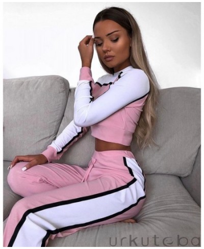 Autumn Spring Women Two Pieces Casual Tracksuit Side-striped Crop Tops Ankle-length Pants Sportwear Set NEW S-XL $32.00 - Sui...