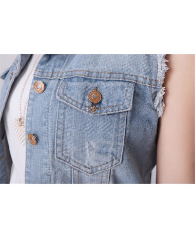 Spring Denim Vest Casual Coat Vintage Jean Cardigan Female Clothing Women Sleeveless Turn-down Collar Breasted Denim Jacket $...