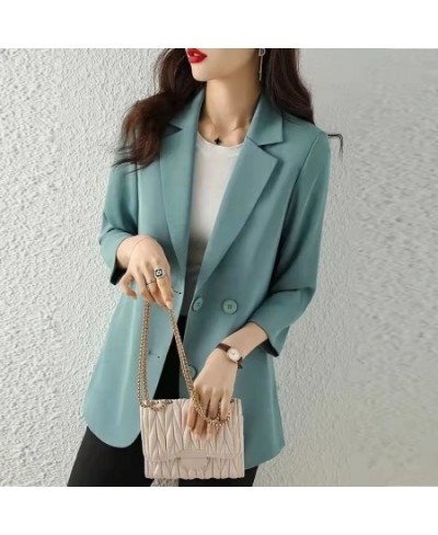 Spring Summer Suit Jacket Women's 2023 New Fashion Thin Three-Quarter Sleeve Casual Blazer Woman Top Outerwear Women Cardigan...