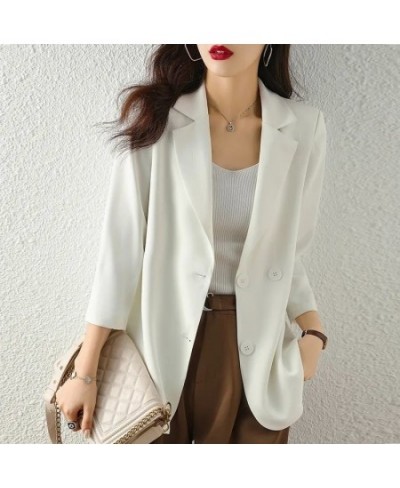 Spring Summer Suit Jacket Women's 2023 New Fashion Thin Three-Quarter Sleeve Casual Blazer Woman Top Outerwear Women Cardigan...