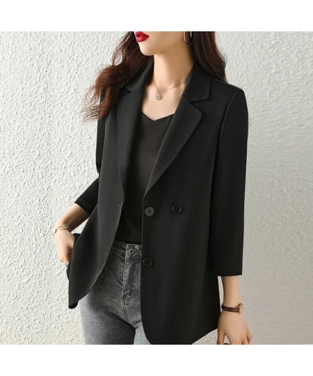 Spring Summer Suit Jacket Women's 2023 New Fashion Thin Three-Quarter Sleeve Casual Blazer Woman Top Outerwear Women Cardigan...