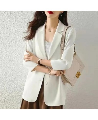 Spring Summer Suit Jacket Women's 2023 New Fashion Thin Three-Quarter Sleeve Casual Blazer Woman Top Outerwear Women Cardigan...