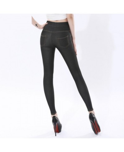 Plus Size Women Leggings 5XL Faux Denim Jeans Jeggings Legging Large Black Stretch Skinny Pencil Pants Trousers 2023 spring $...