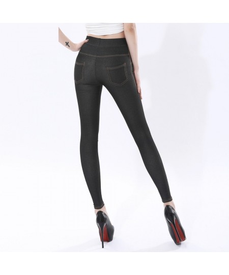 Plus Size Women Leggings 5XL Faux Denim Jeans Jeggings Legging Large Black Stretch Skinny Pencil Pants Trousers 2023 spring $...