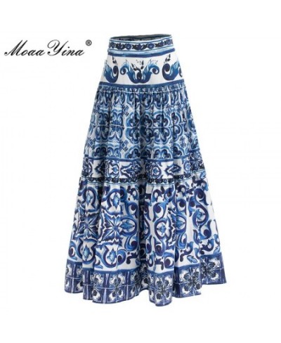 Designer Summer Skirts Suit Women Short Camis Corset Top＋Blue and White Porcelain Print Vacation Skirts 2 Pieces Set $100.73 ...