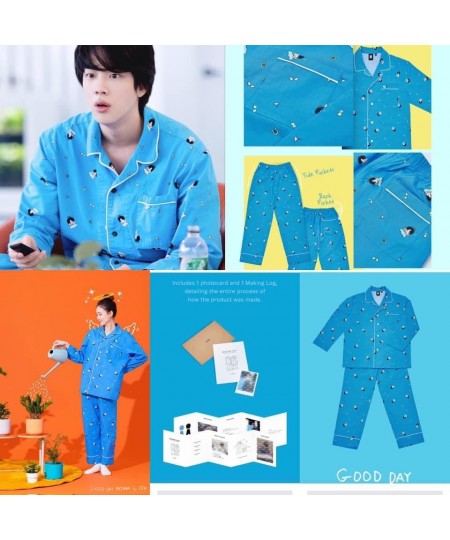 new kpop bangtan jin merchandise loungewear ARTIST-MADE COLLECTION BY jin PAJAMA set Kawaii Homewear Suit $53.23 - Sleepwears