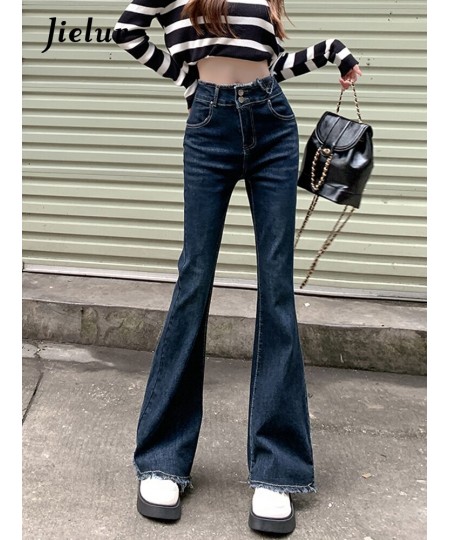 Tassel Chic High Waist Jeans Women Simple Casual Flare Pants Classic Denim Pants Female Streetwear Vintage Blue Jeans $48.44 ...