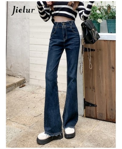 Tassel Chic High Waist Jeans Women Simple Casual Flare Pants Classic Denim Pants Female Streetwear Vintage Blue Jeans $48.44 ...