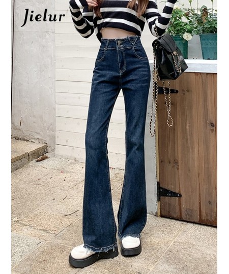 Tassel Chic High Waist Jeans Women Simple Casual Flare Pants Classic Denim Pants Female Streetwear Vintage Blue Jeans $48.44 ...