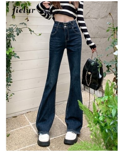 Tassel Chic High Waist Jeans Women Simple Casual Flare Pants Classic Denim Pants Female Streetwear Vintage Blue Jeans $48.44 ...