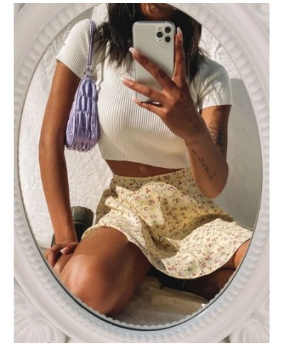 Boho Floral Print Party Skirt Summer New High Waist Pleated Skirt Short Beach Sexy Frills Mini Skirts For Women 2023 $21.75 -...