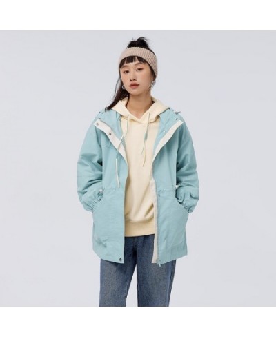 Women Large Pocket Loose Color Contrast Top Casual Style Versatile 2023 Spring Hooded Waist Woman Clothes Ins Trend $76.66 - ...