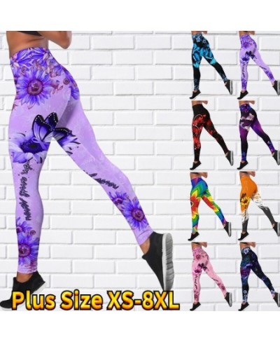 Fashion Women Butterfly Print Leggings Fitness High Waist Gym Leggings Push Ups Fitness Women Print Leggings XS-8XL $27.28 - ...