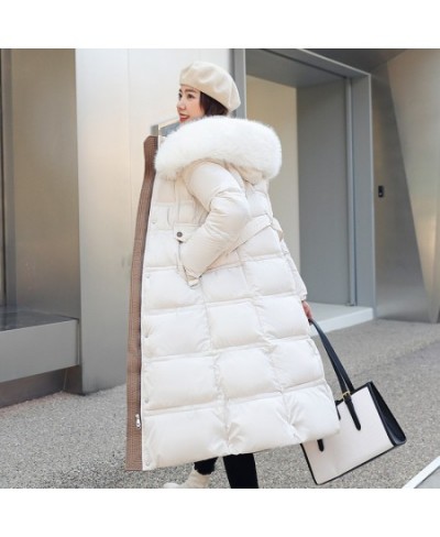 Women's Down Jacket Warm Winter Slim Long Parkas for Women Cotton Padded Coats Korean Fashion Thick Tops Female Hooded Jacket...