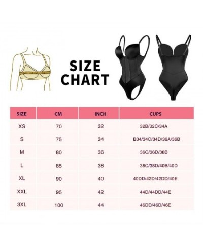 Bodysuit Shapewear Women Slimming Body Shaper Underwear Sexy Mesh Backless U Plunge Thong Tummy Control Push Up Corset for $3...