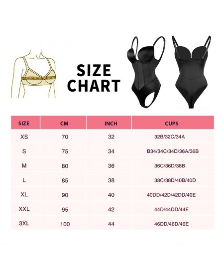 Bodysuit Shapewear Women Slimming Body Shaper Underwear Sexy Mesh Backless U Plunge Thong Tummy Control Push Up Corset for $3...