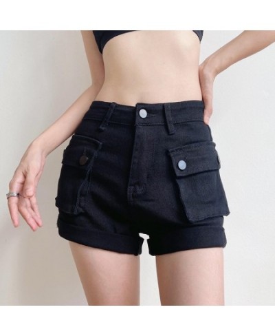 Denim Cargo Pants Shorts for Women 2022 Fashion Chic High Waisted Shorts Vintage Casual Pockets Solid Short Pants Women $51.6...