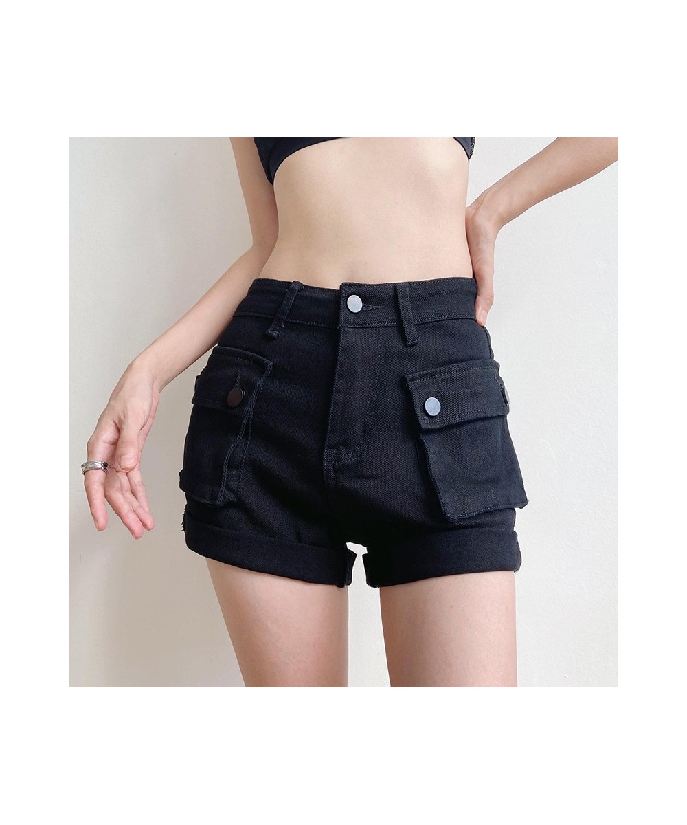 Denim Cargo Pants Shorts for Women 2022 Fashion Chic High Waisted Shorts Vintage Casual Pockets Solid Short Pants Women $51.6...