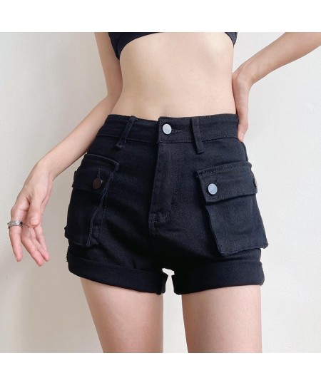 Denim Cargo Pants Shorts for Women 2022 Fashion Chic High Waisted Shorts Vintage Casual Pockets Solid Short Pants Women $51.6...