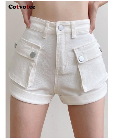 Denim Cargo Pants Shorts for Women 2022 Fashion Chic High Waisted Shorts Vintage Casual Pockets Solid Short Pants Women $51.6...