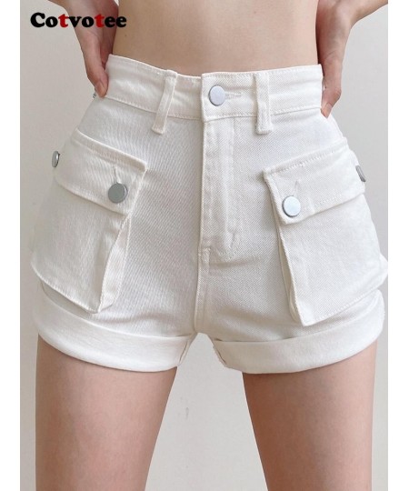 Denim Cargo Pants Shorts for Women 2022 Fashion Chic High Waisted Shorts Vintage Casual Pockets Solid Short Pants Women $51.6...