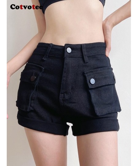 Denim Cargo Pants Shorts for Women 2022 Fashion Chic High Waisted Shorts Vintage Casual Pockets Solid Short Pants Women $51.6...