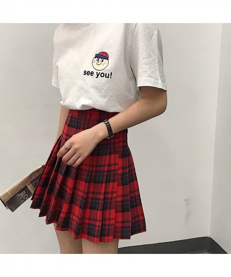 Dark Green Plaid Mini Skirt High Rise Tartan Check Skirt Women e-girl Aesthetic Grunge Outfit $36.42 - Skirts