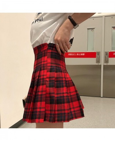 Dark Green Plaid Mini Skirt High Rise Tartan Check Skirt Women e-girl Aesthetic Grunge Outfit $36.42 - Skirts