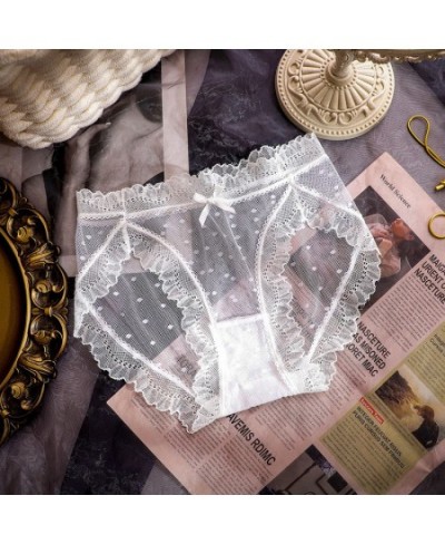 Lace transparent Women's panties girly lingerie cute sexy stretch briefs comfortable female underwear $14.45 - Underwear